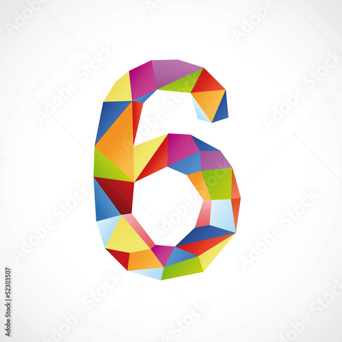 Varicolored number 6