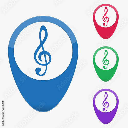 Vector illustration web buttons pointer - treble clef