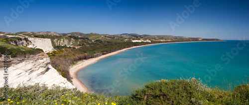 Panorama of the beach at Capo Bianco