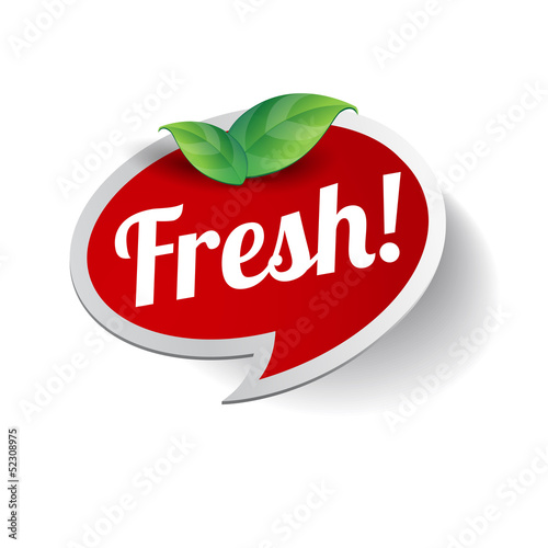 fresh - nature with green leaf label