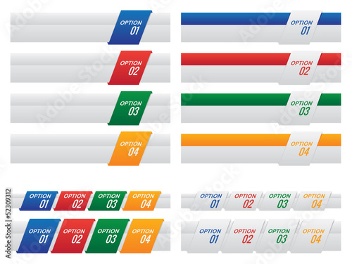 Set of Colourful Option Labels and Tabs Template