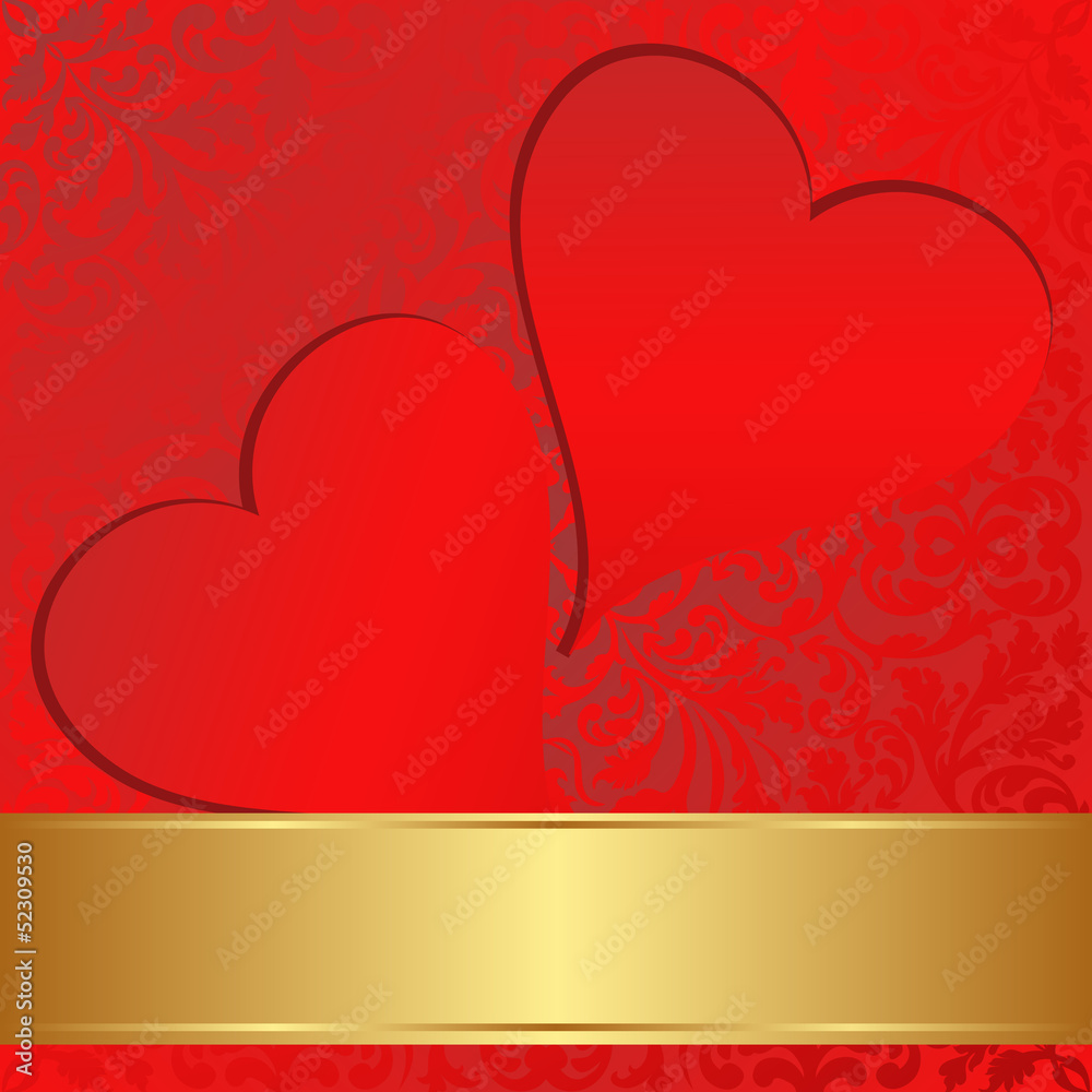 red background with two hearts red background with two hearts