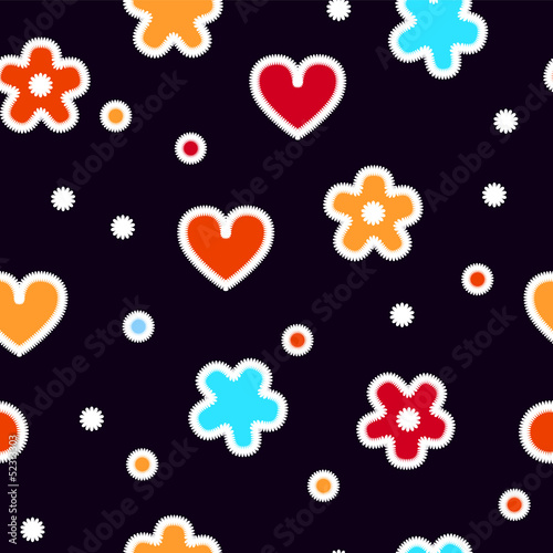 Colorful hearts and flowers...