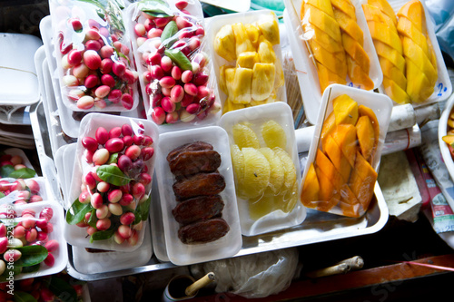 Exotic fruits for sale on Damnoen Saduak floating market