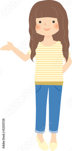 案内をする女性