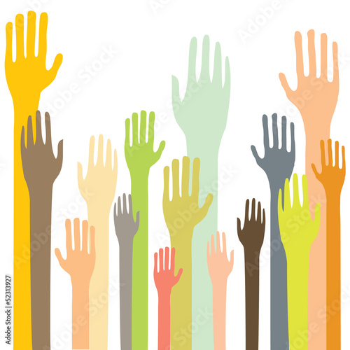 Vector hands reaching