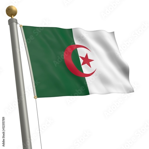 Wallpaper Mural Die Flagge von Algerien flattert am Fahnenmast Torontodigital.ca