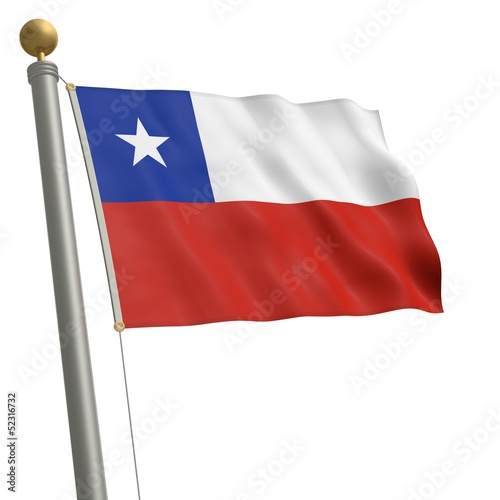 Die Flagge von Chile flattert am Fahnenmast Free Download Die Flagge von Chile flattert am Fahnenmast - GFXLoad