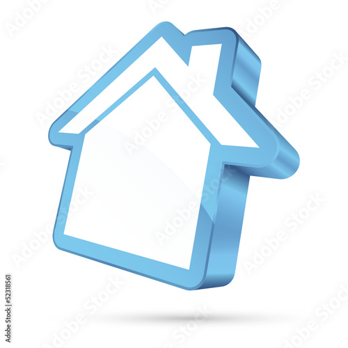 House Icon 3D White/Blue