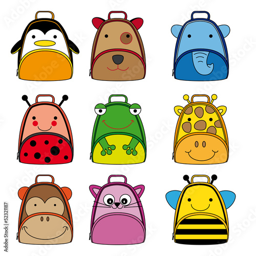 backpacks for school children. animal shaped backpacks
