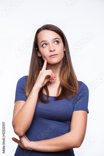 Young woman thinking