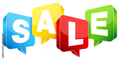 Speechbubbles "SALE" Blue/Yellow/Red/Green