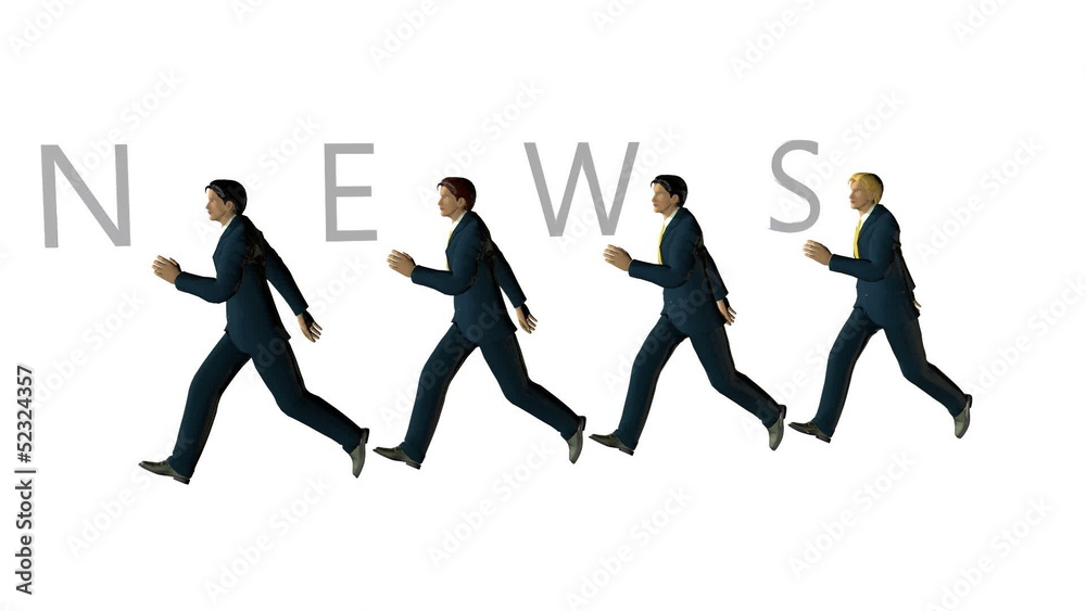 Business Team and NEWS Text against white, Alpha