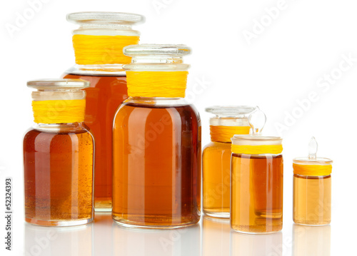 Medicine bottles isolated on white