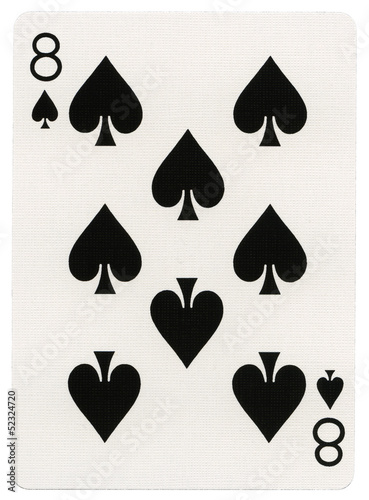 Isolated Playing Card - Eight of Clubs