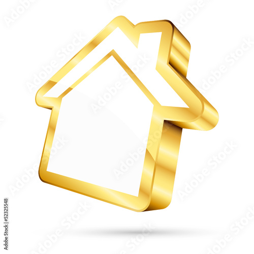Golden House Icon 3D