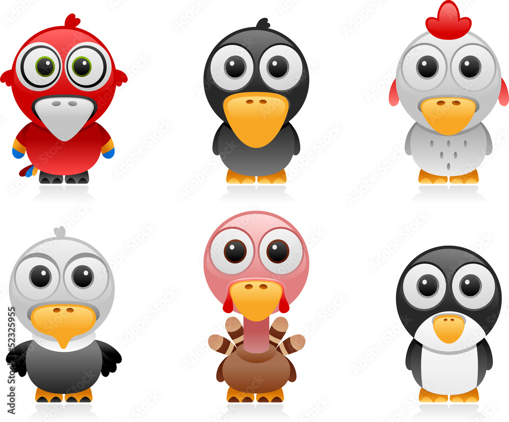 Fototapeta premium birds cartoon set 1