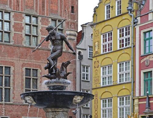 The Neptune fountain in Gdansk, Poland