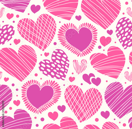 Rose romantic ornamental pattern with hearts