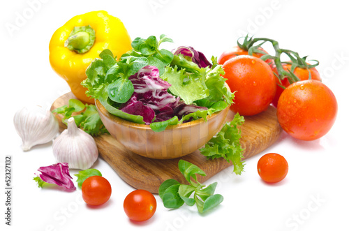 Assorted fresh vegetables isolated on white