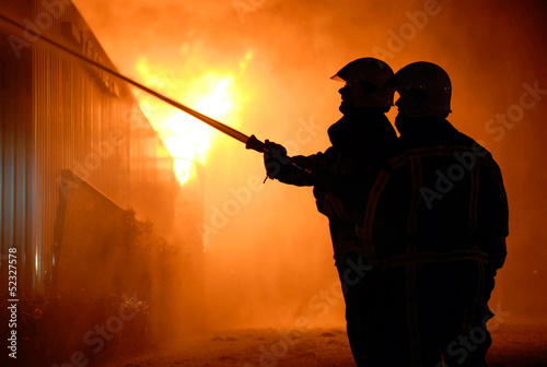 Firefighters at work photo