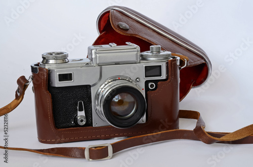 Classic Camera With Leather Case