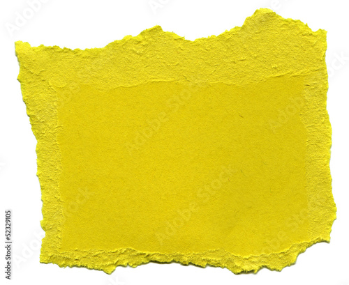 Leinwand Poster Yellow Fiber Paper - Torn Edges