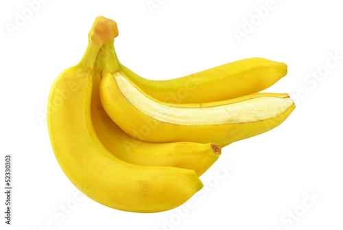 banany i witaminy na białym tle