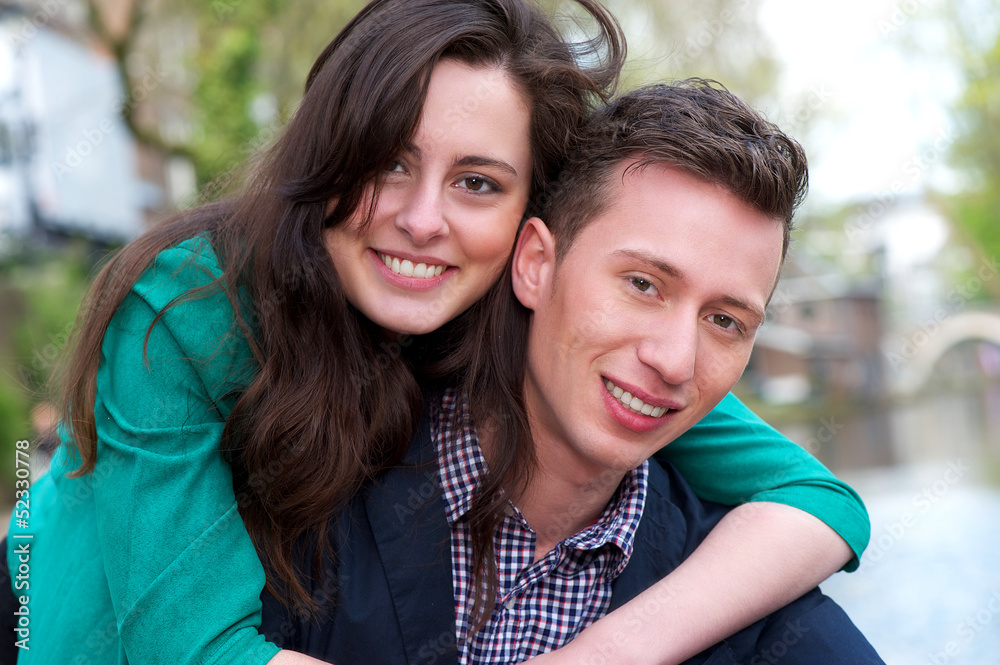 Portrait of a happy young couple outdoors Portrait of a happy young couple outdoors
