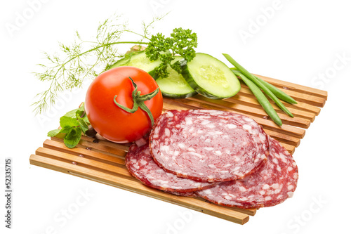 Fresh ripe salami