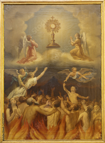 Madrid - Eucharist and the souls in purgatory.