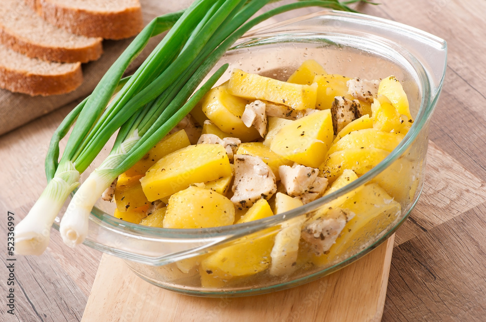 stewed potatoes with chicken 