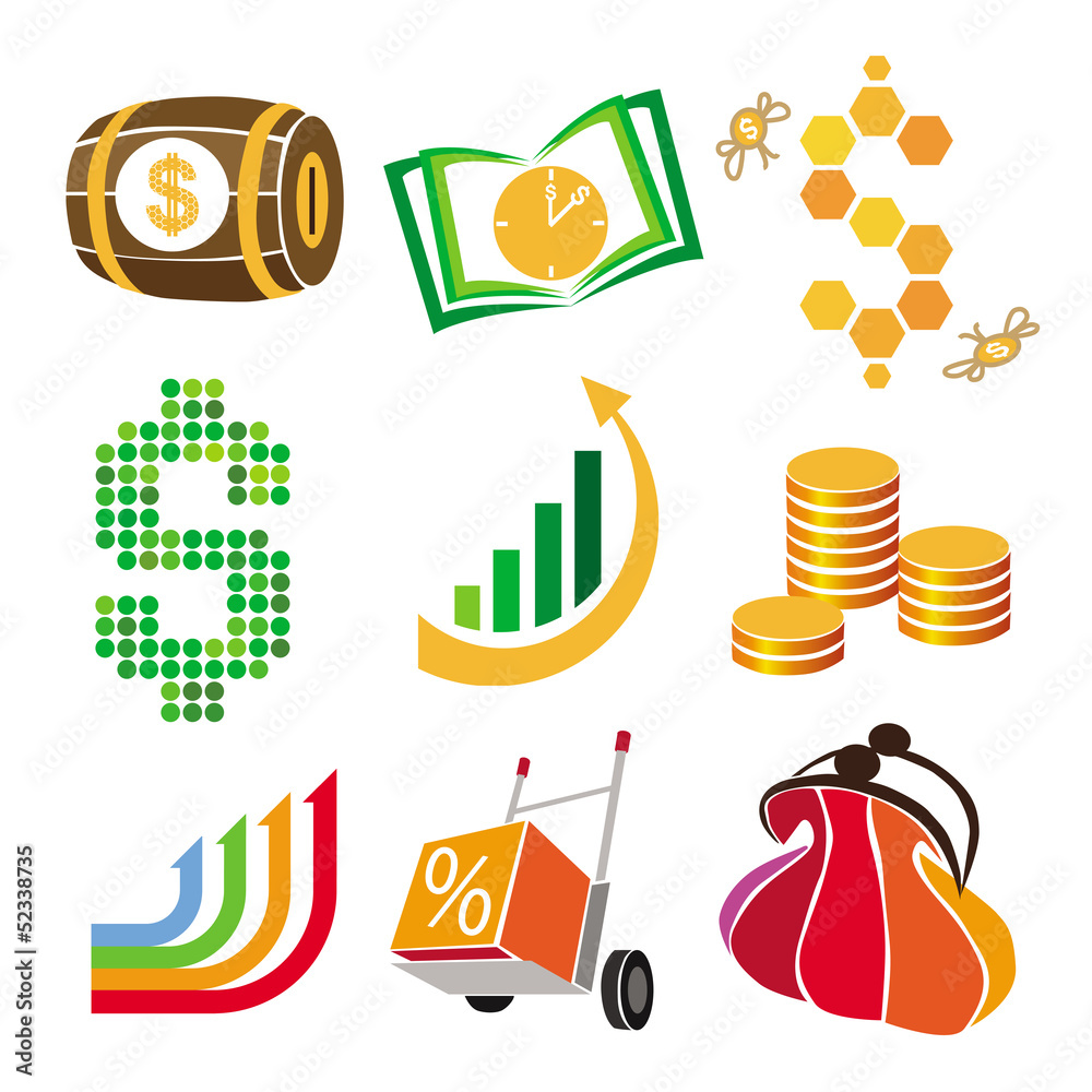 collection of vector icons of finance, money collection of vector icons of finance, money