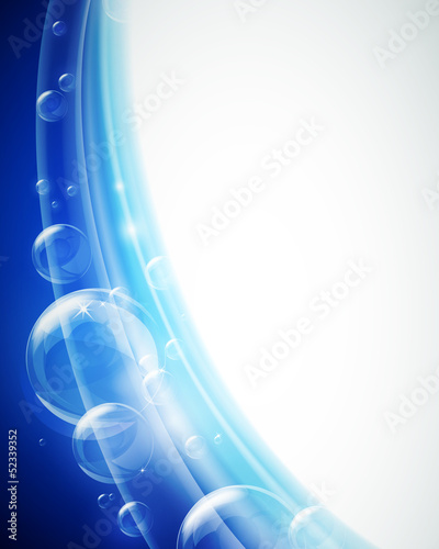 Vector Illustration of an Abstract Background with Shiny Bubbles