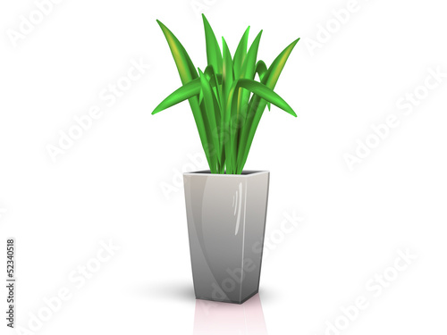grey vase with flower