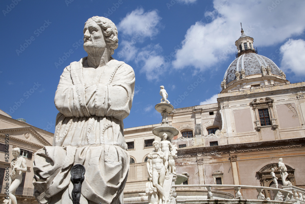 Palermo - Detail from Florentine fountain on Piazza Pretoria