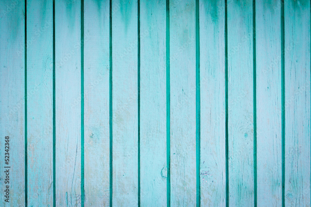 Naklejka premium Blue wood plank wall texture background