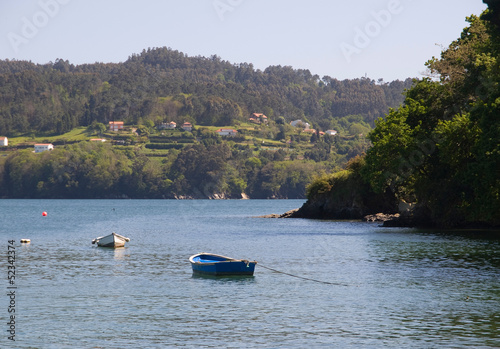 Coastal landscape with boats