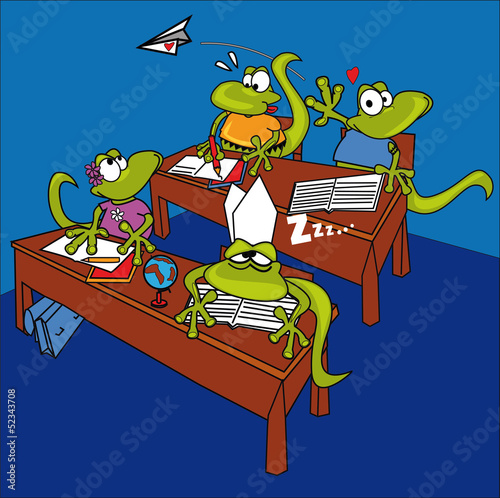 lézard,margouillat,classe,école,écolier,personnage,