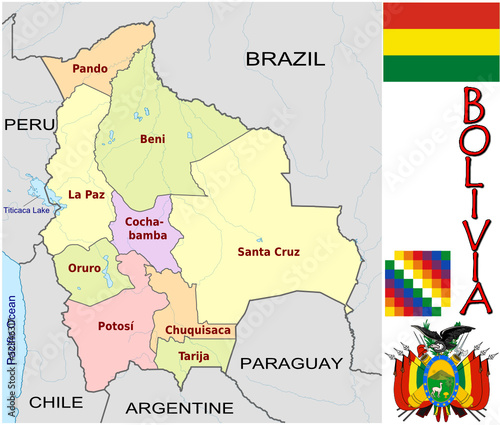America Bolivia emblem map symbol administrative divisions