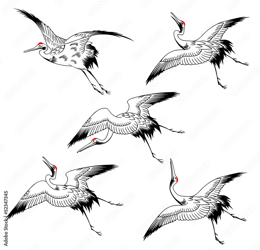 日本的な鶴 Stock Vector | Adobe Stock