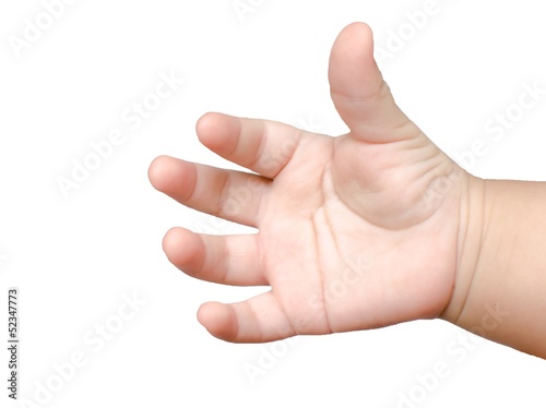 baby hand isolated on white background