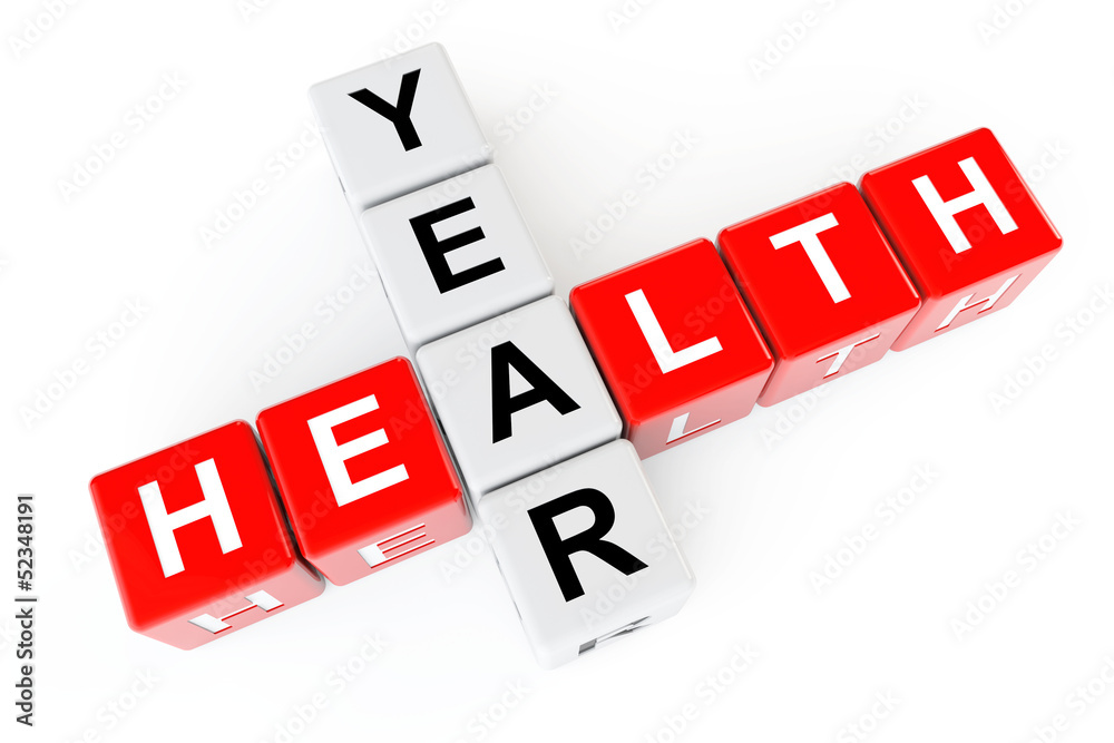 Healthcare concept. Cubes with health year sign Healthcare concept. Cubes with health year sign