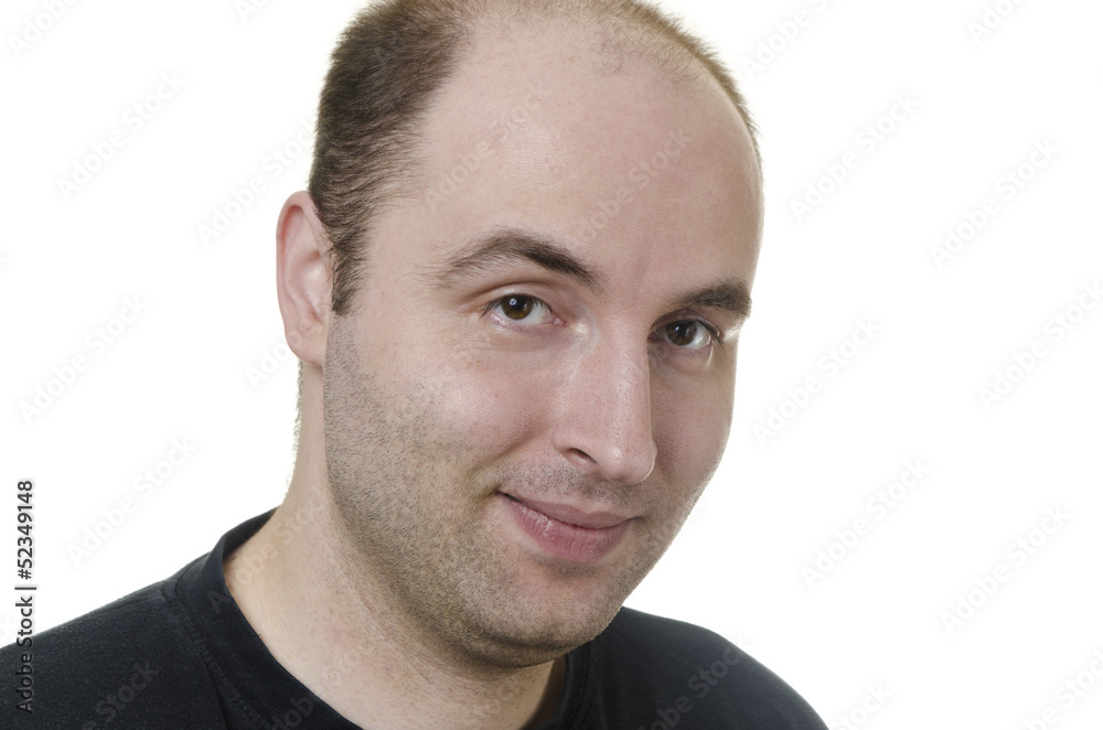 portrait of a young man smiling on white background portrait of a young man smiling on white background