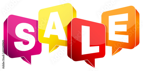 Speechbubbles "SALE" Pink/Yellow/Red/Orange