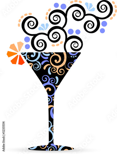 Bicchiere cocktail con decorazione