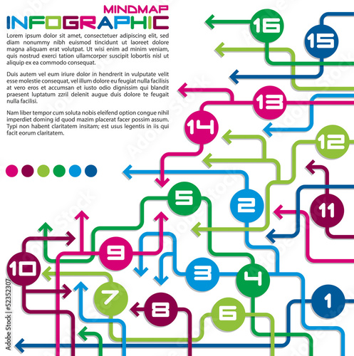 Maze of arrows info graphic/mindmap/flowchart.