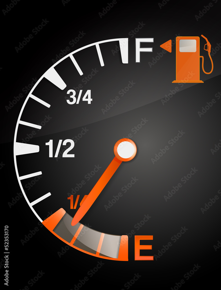 gas tank with empty and full signs on black gas tank with empty and full signs on black