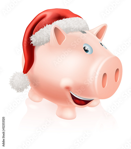 Christmas savings piggy bank