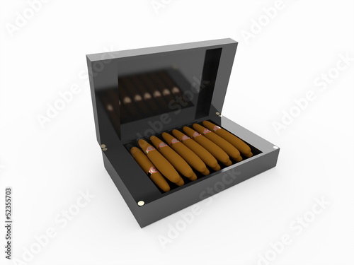 Box of cigars isolated